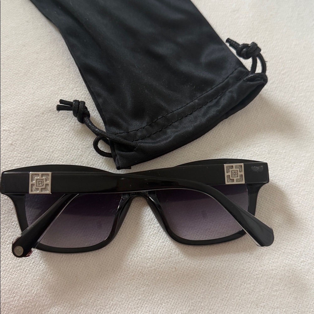 Balmain Black Rectangular Sunglasses With Case An… - image 4